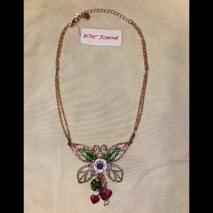 Betsey Johnson Butterfly Ladybug Hearts Necklace